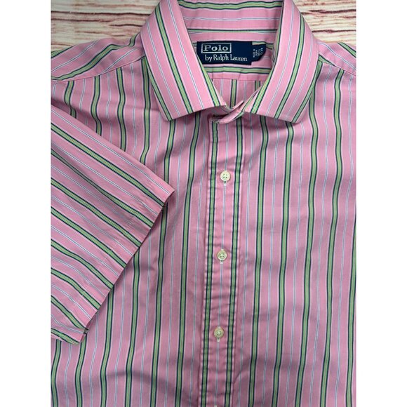 Polo Ralph Lauren Men's Pink Short Sleeve Shirt 16.5 Large - Picture 3 of 5